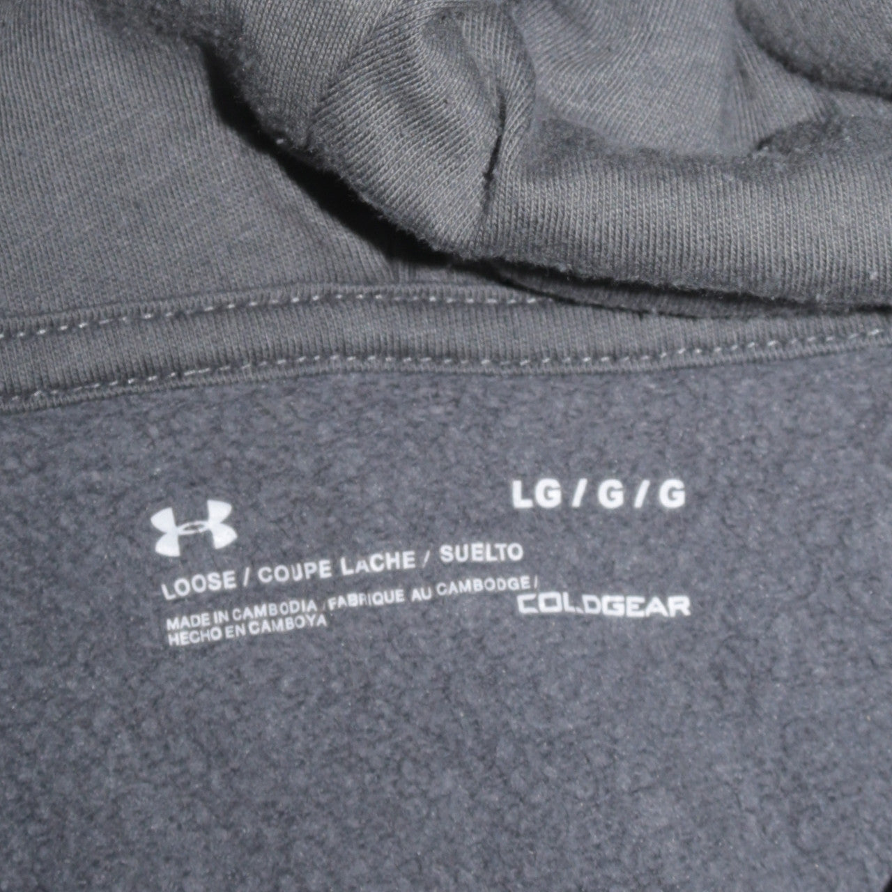 Mens UK Size L Under armour Grey Full Zip Hoodie