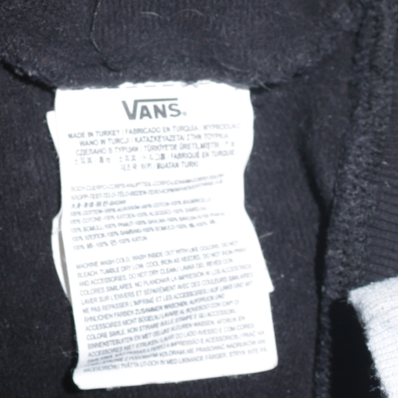 Mens UK Size XS VANS Black Pullover Hoodie