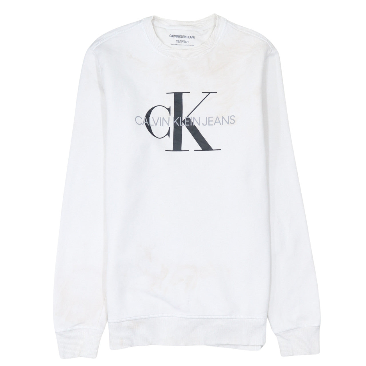 Mens UK Size XS Calvin Klein Jeans White Pullover Sweatshirt