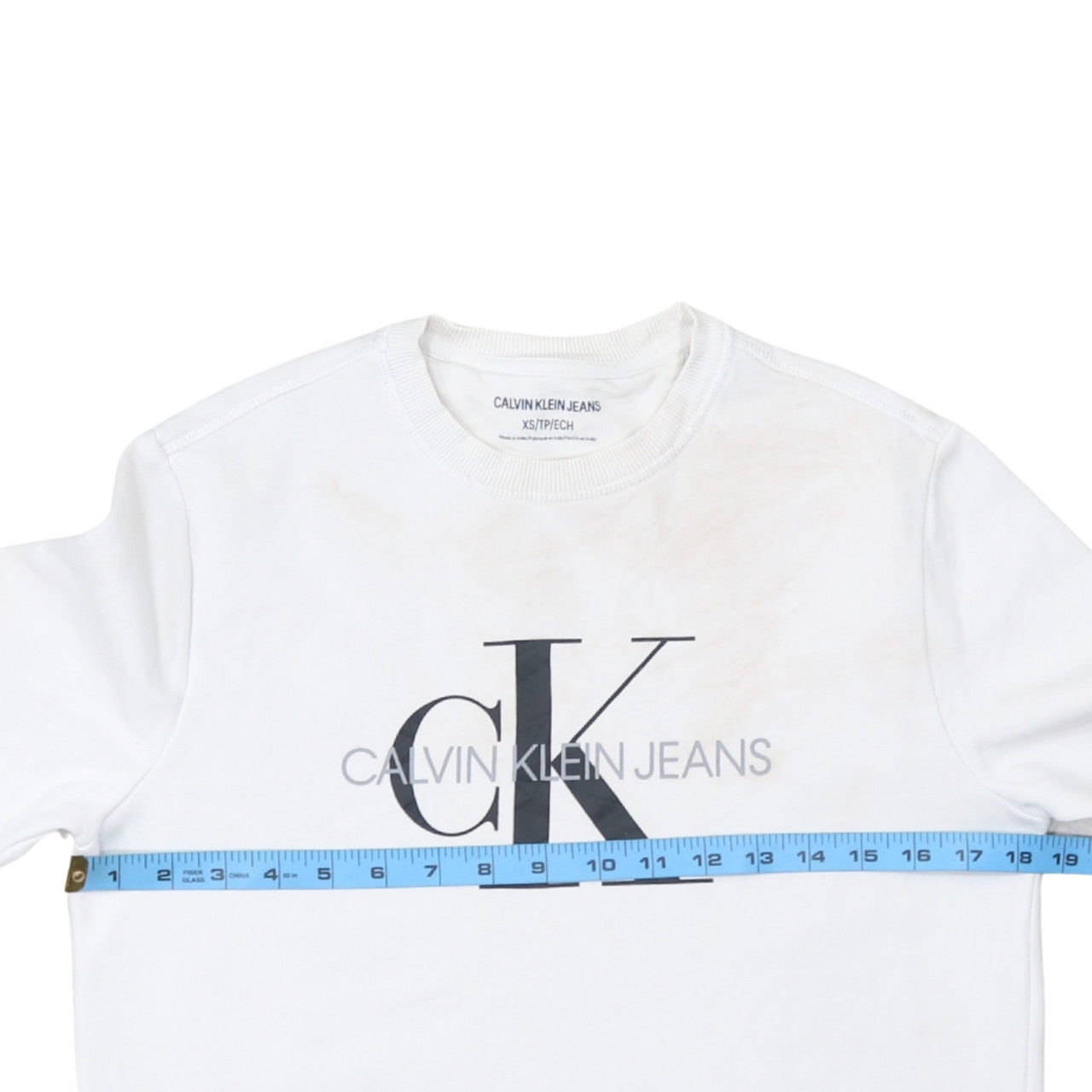 Mens UK Size XS Calvin Klein Jeans White Pullover Sweatshirt