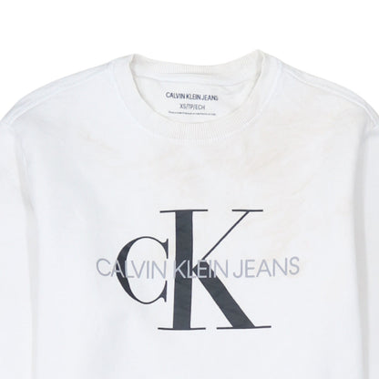 Mens UK Size XS Calvin Klein Jeans White Pullover Sweatshirt