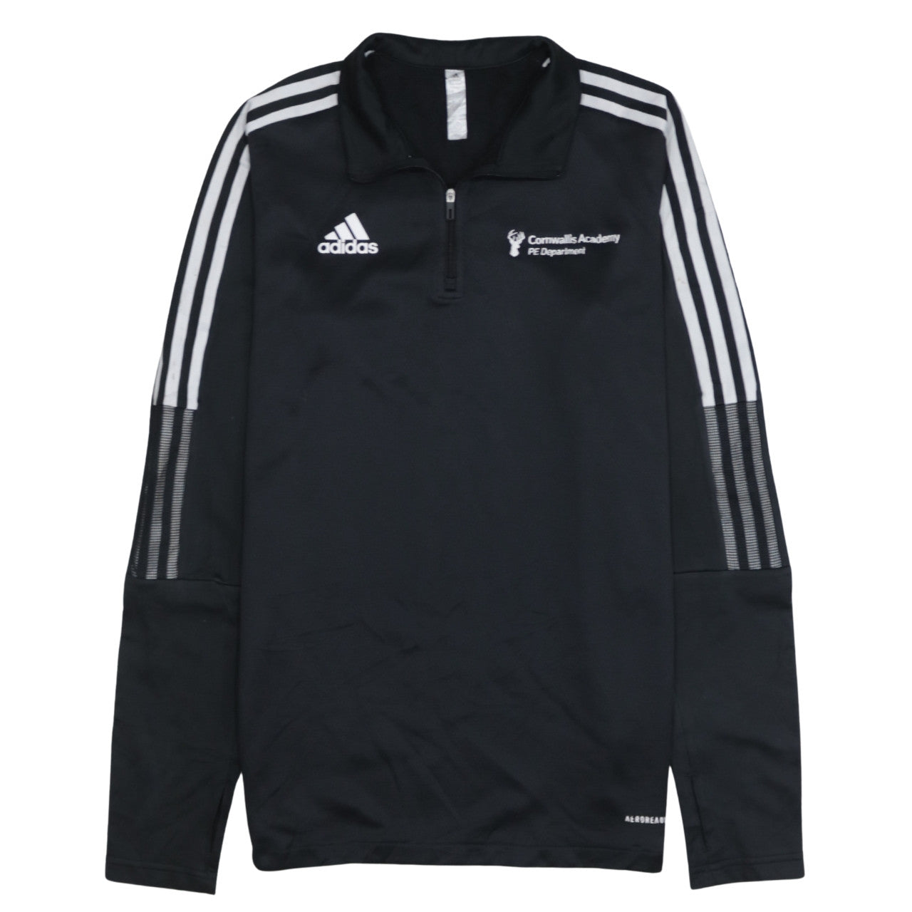 Mens UK Size M adidas Black Henley Sweatshirt