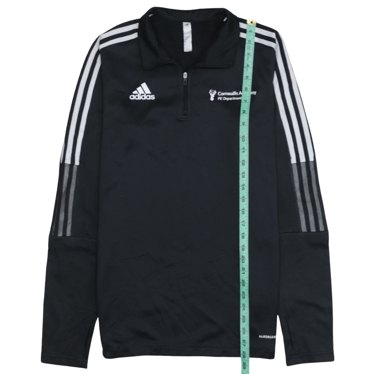 Mens UK Size M adidas Black Henley Sweatshirt