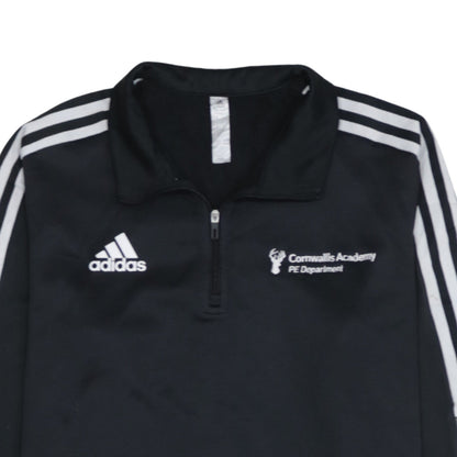 Mens UK Size M adidas Black Henley Sweatshirt
