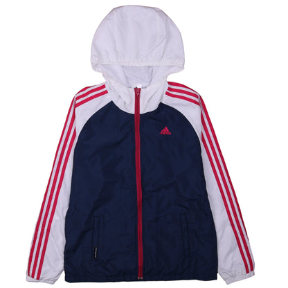 Womens UK Size L adidas Blue Windbreaker Coat