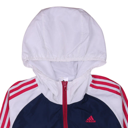 Womens UK Size L adidas Blue Windbreaker Coat