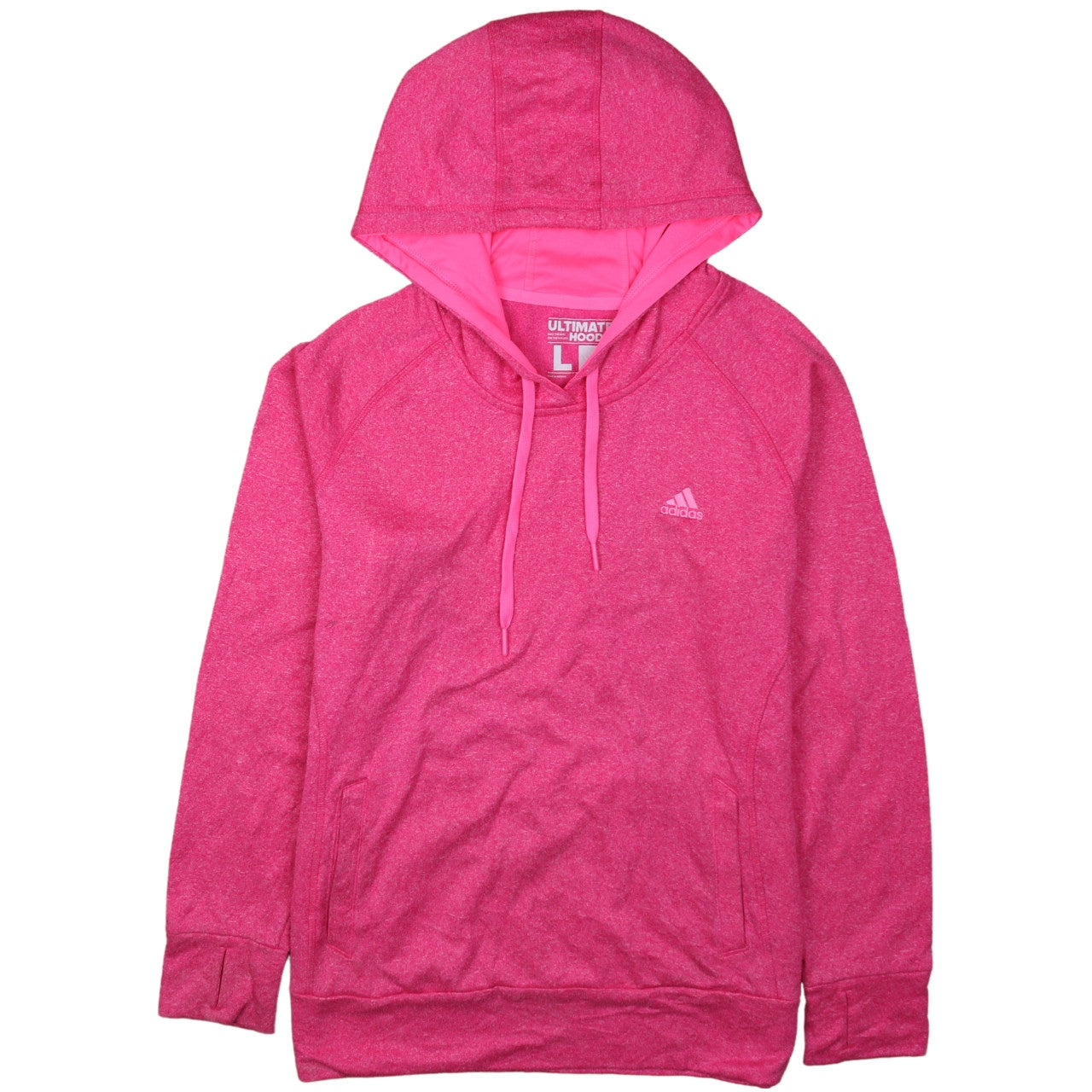 Womens UK Size L adidas Pink Pullover Hoodie
