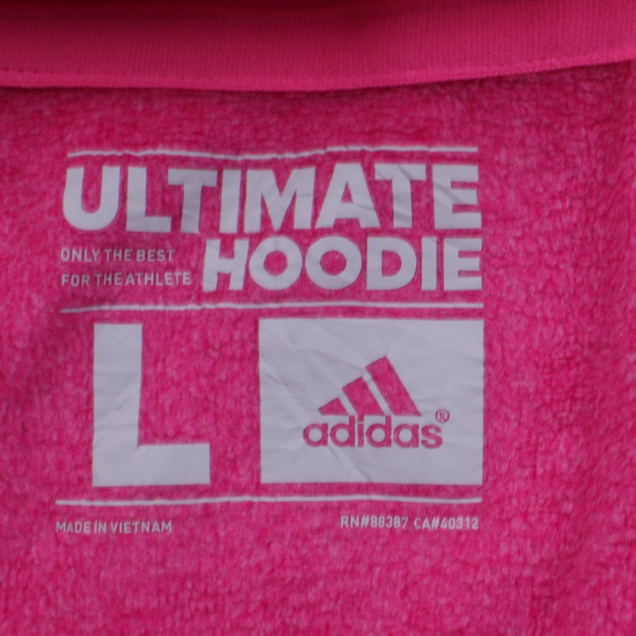 Womens UK Size L adidas Pink Pullover Hoodie