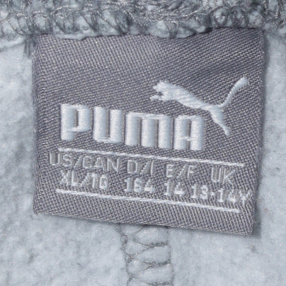 Puma Boys Grey Jogger Trousers 14 Years Regular Fit Fleece Sweatpants