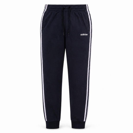 Front view of adidas Men Black S Jogger Sweatpants Side Stripe Tapered Fit