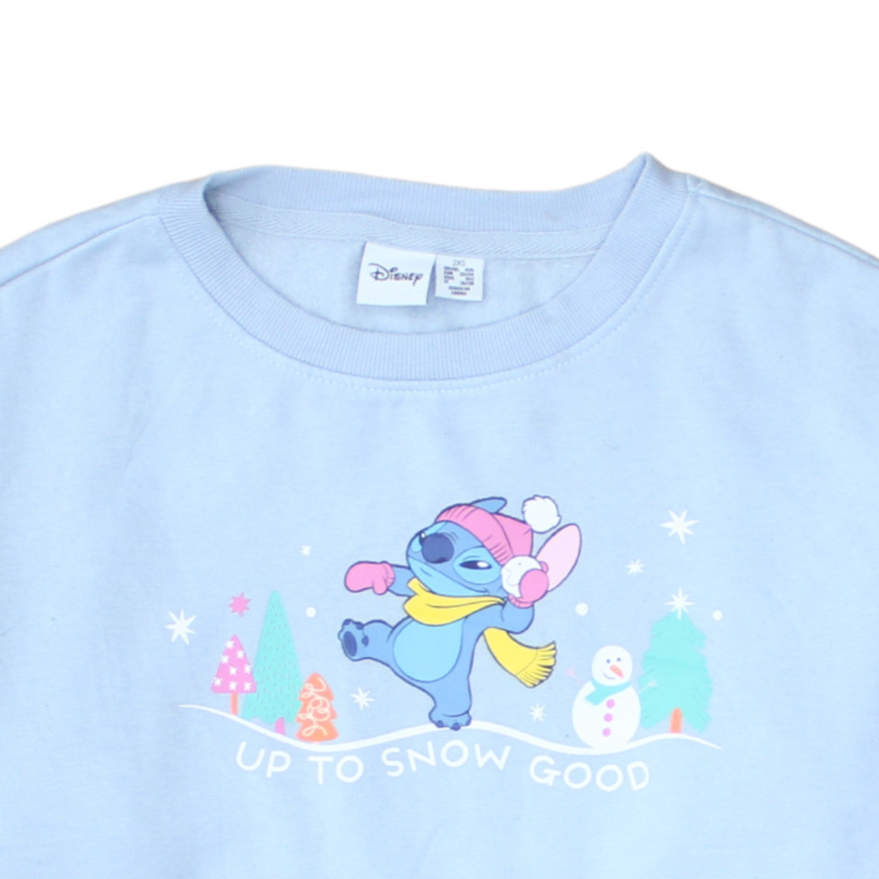 Womens UK Size 2XS Disney Blue Pullover Sweatshirt