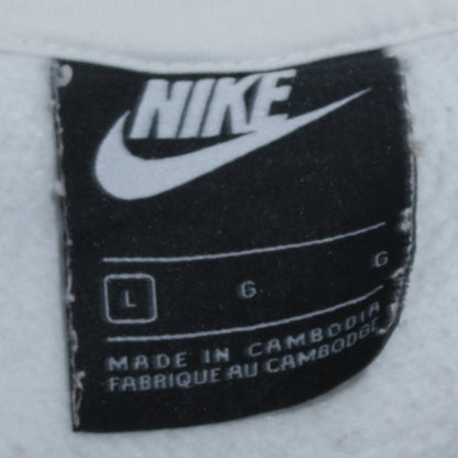 Mens UK Size L Nike White Pullover Hoodie