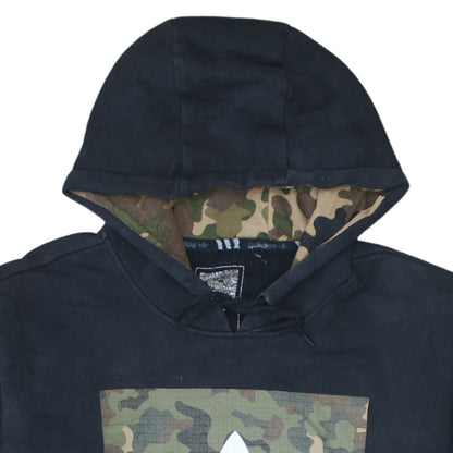 Adidas Men’s Black Camouflage Trefoil Logo Pullover Hoodie Size S