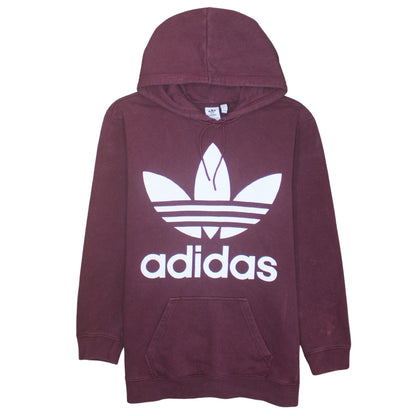 Womens UK Size 10 adidas Red Pullover Hoodie