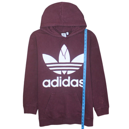 Womens UK Size 10 adidas Red Pullover Hoodie