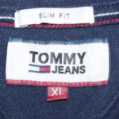 Tommy Jeans Men's Blue Slim Fit Cotton Polo Shirt XL