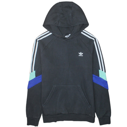 Adidas Boys Black Colourblock Pullover Hoodie Size 14-15 Years