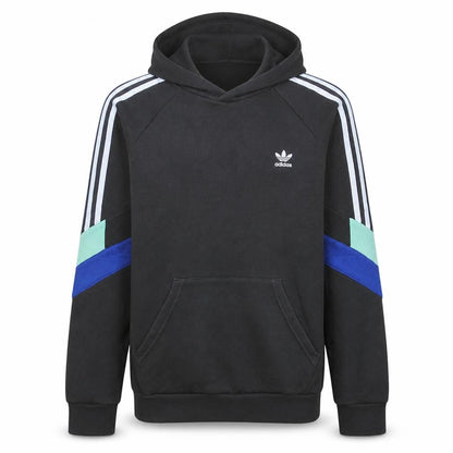 Adidas Boys Black Colourblock Pullover Hoodie Size 14-15 Years