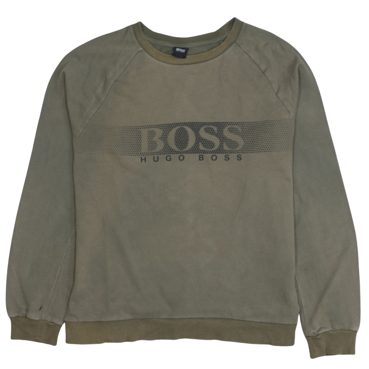 Mens UK Size M HUGO BOSS Green Pullover Sweatshirt