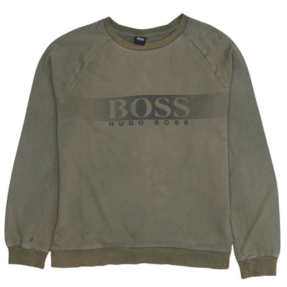 Mens UK Size M HUGO BOSS Green Pullover Sweatshirt