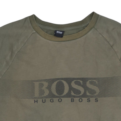 Mens UK Size M HUGO BOSS Green Pullover Sweatshirt