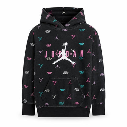 Jordan Girls Black 13-14 Years Pullover Hoodie Jumpman Logo Fleece