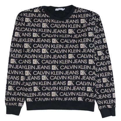 Womens UK Size 14 Calvin Klein Jeans Black Pullover Sweatshirt