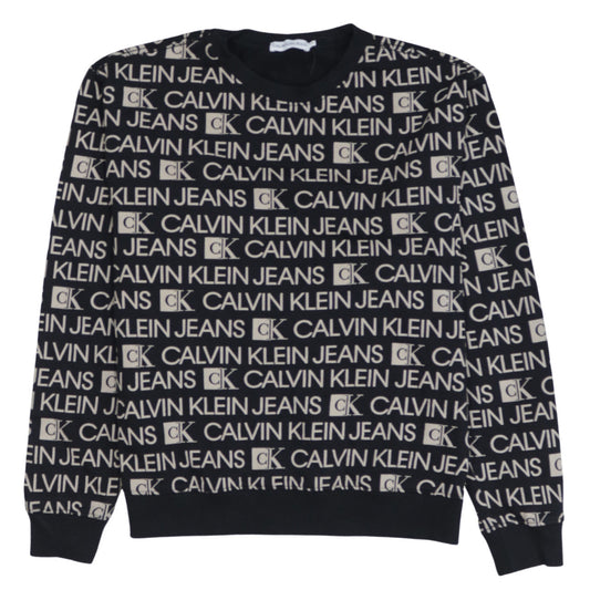 Womens UK Size 14 Calvin Klein Jeans Black Pullover Sweatshirt