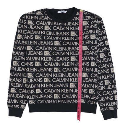Womens UK Size 14 Calvin Klein Jeans Black Pullover Sweatshirt