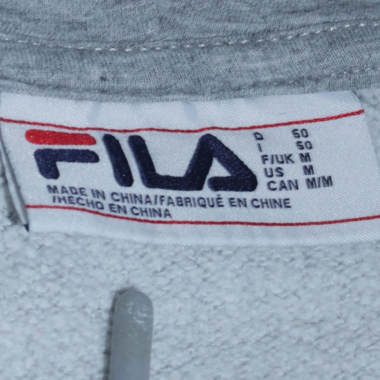 Mens UK Size M FILA Grey Pullover Hoodie