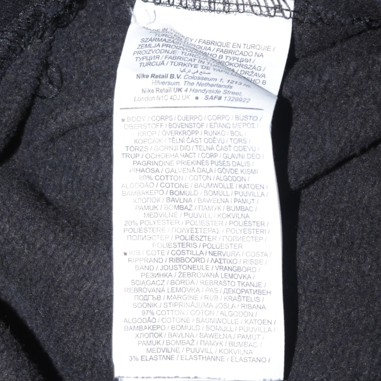 Womens UK Size M Nike Regular Fit Sweatpants Black Trousers
