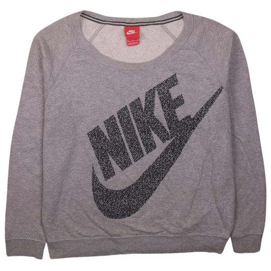 Womens UK Size M Nike Grey Pullover Sweatshirt