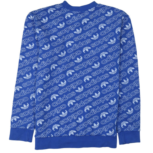 Mens UK Size S adidas Blue Pullover Sweatshirt