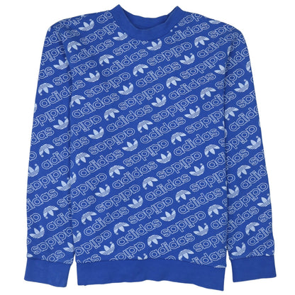 Mens UK Size S adidas Blue Pullover Sweatshirt