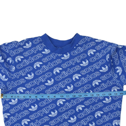 Mens UK Size S adidas Blue Pullover Sweatshirt