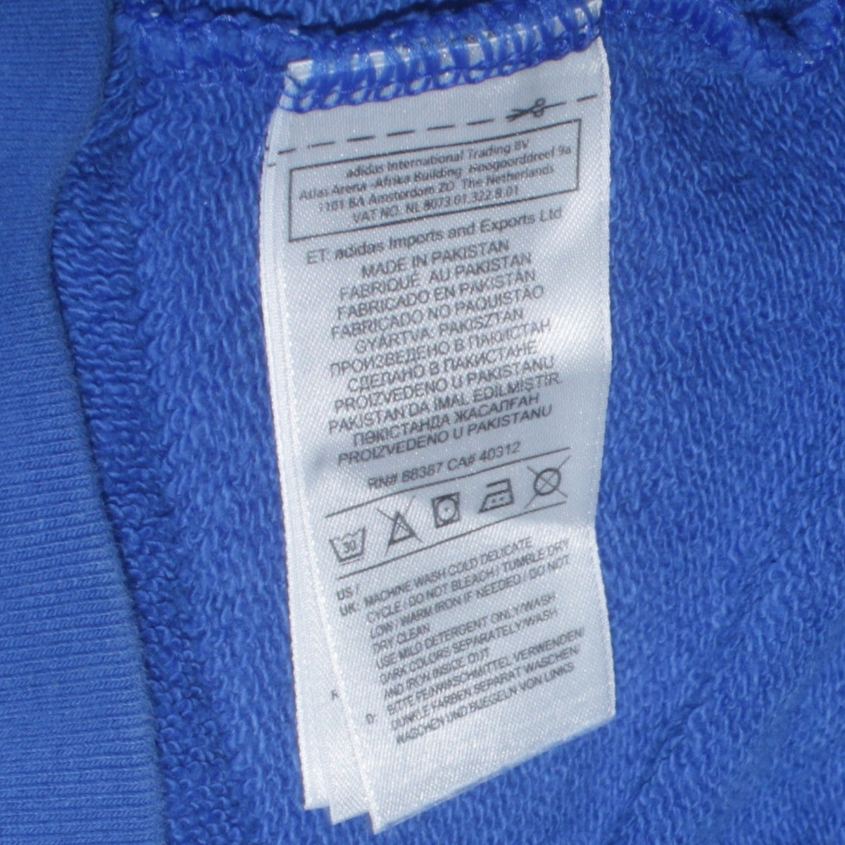 Mens UK Size S adidas Blue Pullover Sweatshirt