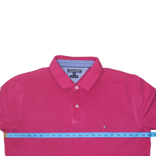 Tommy Hilfiger Men’s Pink 2XL Cotton Short Sleeve Polo Shirt