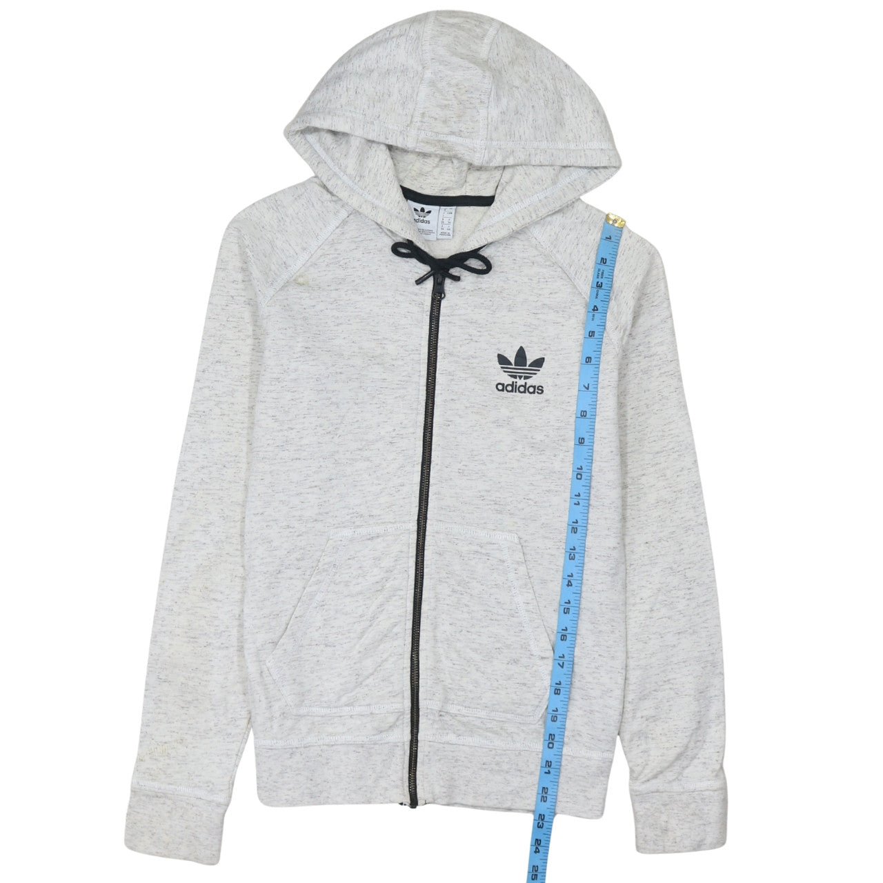 Womens UK Size 8 adidas Grey Full Zip Hoodie