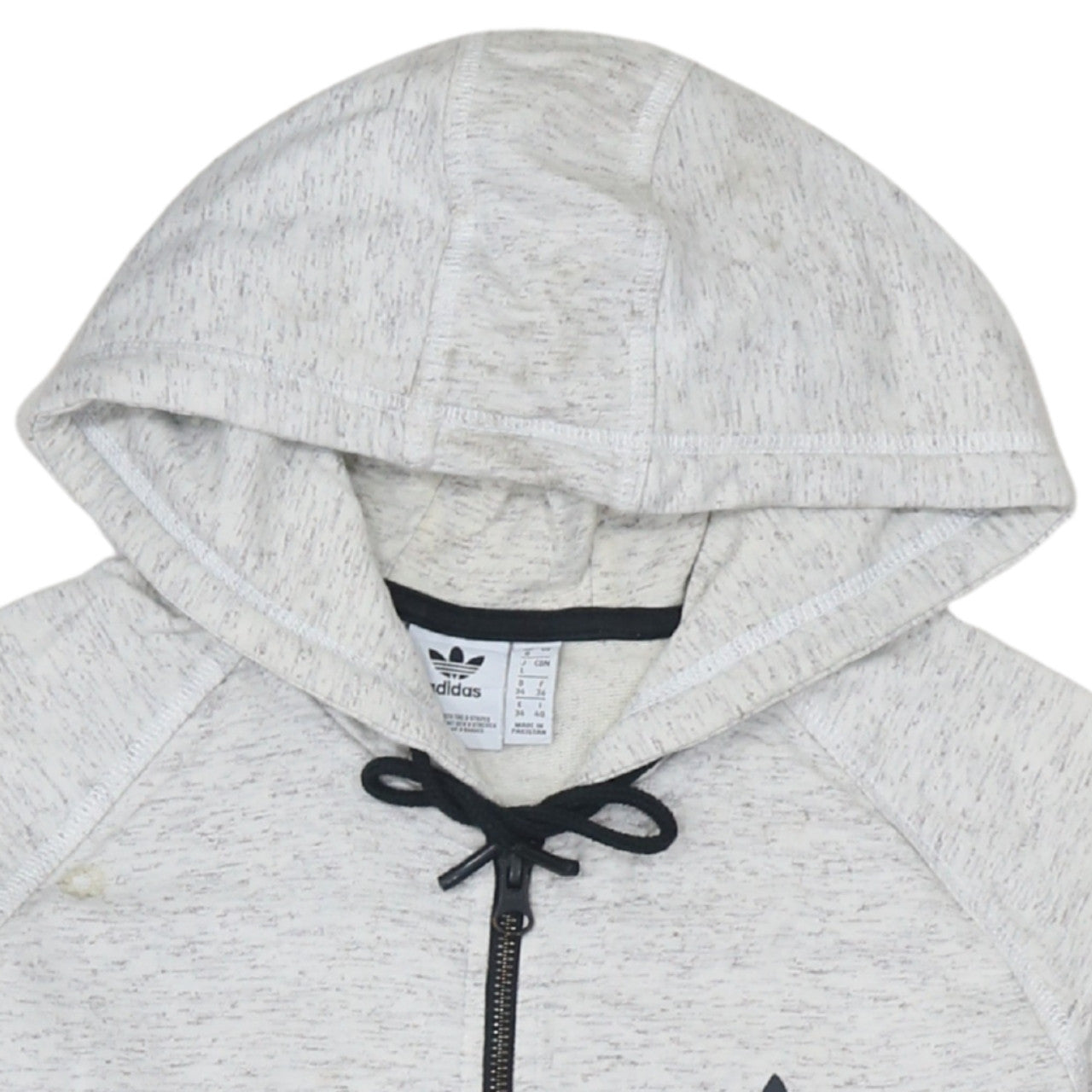 Womens UK Size 8 adidas Grey Full Zip Hoodie