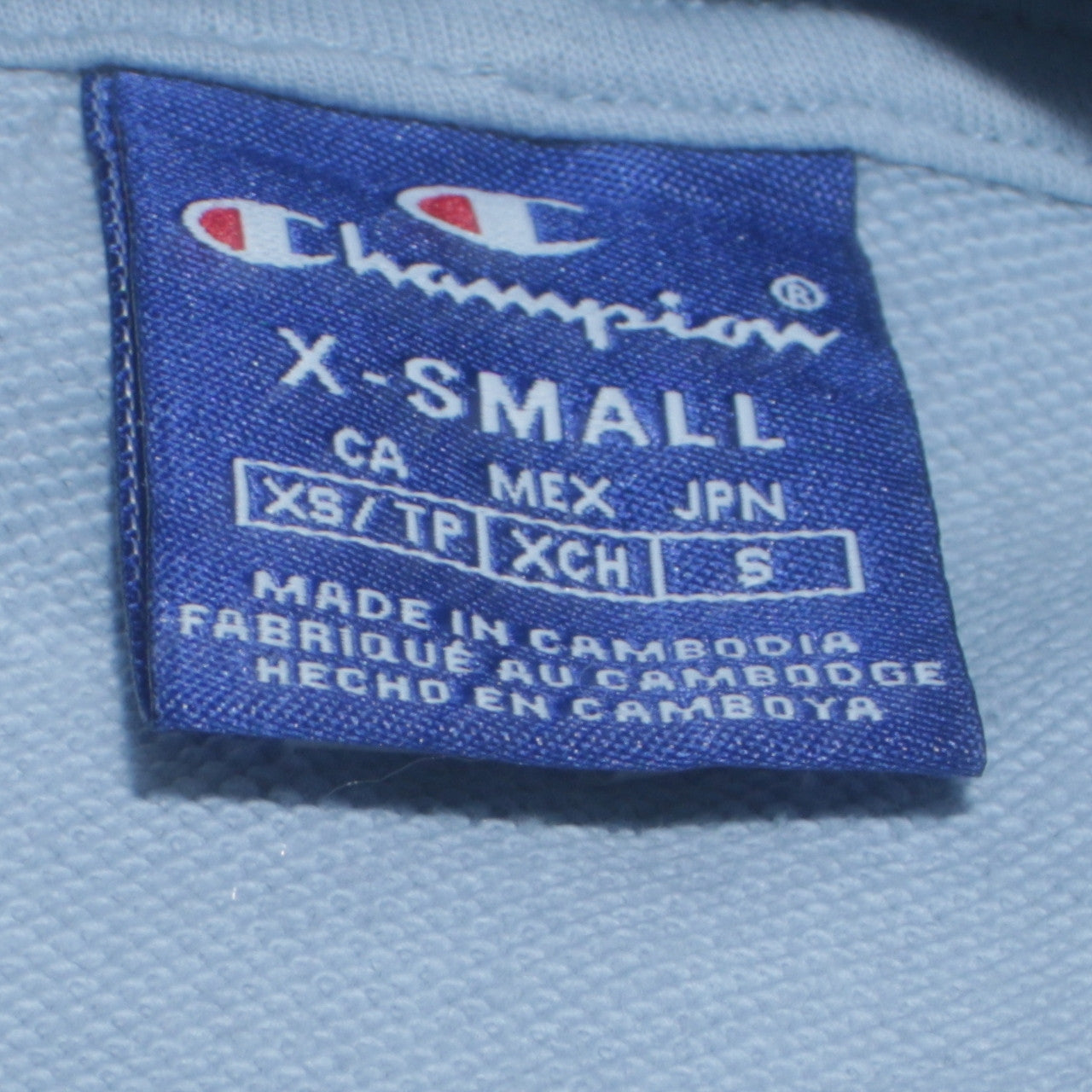 Mens UK Size XS Champion Blue Pullover Hoodie