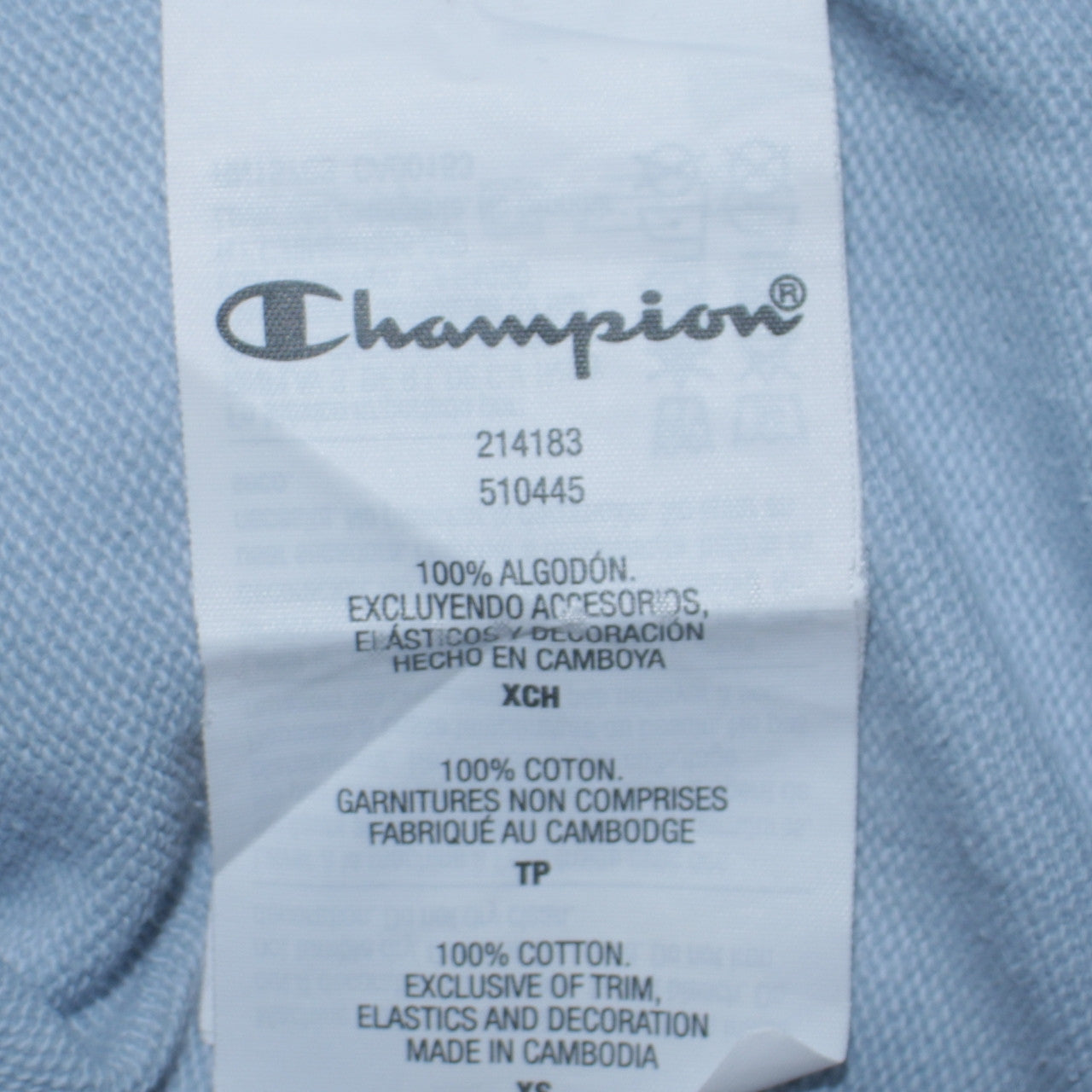 Mens UK Size XS Champion Blue Pullover Hoodie