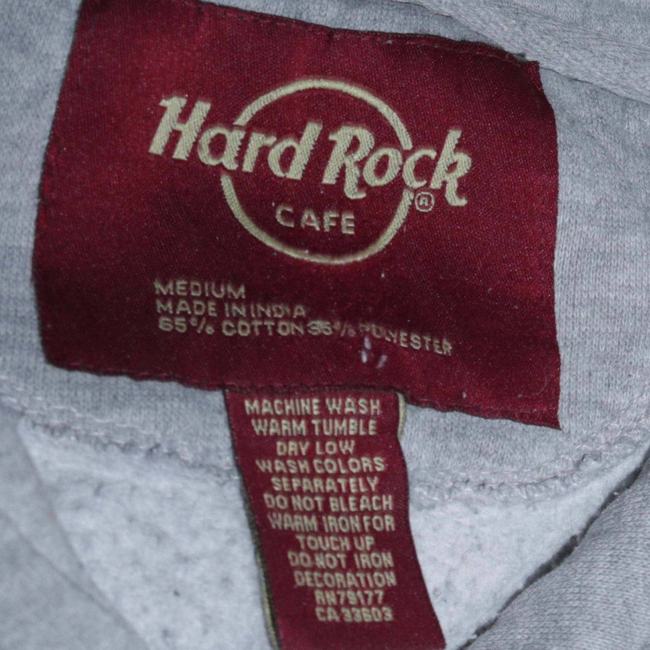 Mens UK Size M Hard Rock Cafe Grey Pullover Hoodie