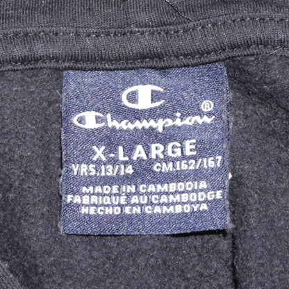 Champion Boys Black Pullover Hoodie 13-14 Years Logo Fleece Sweatshirt