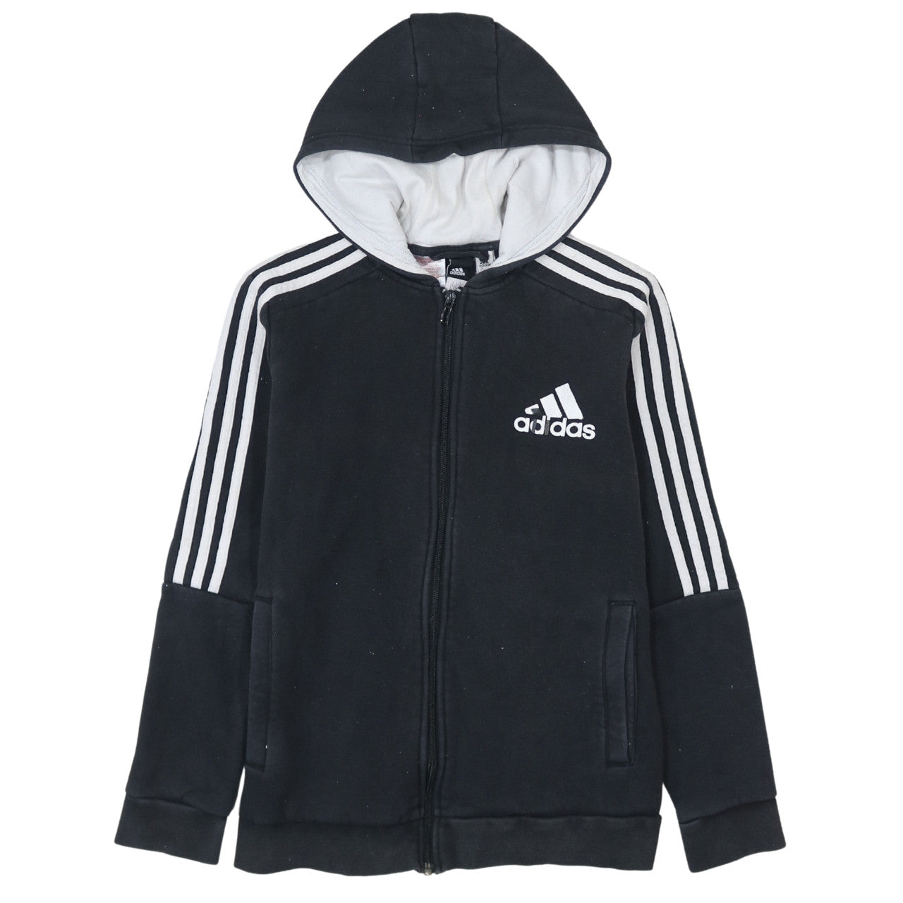 Boys UK Size 10-11 Years adidas Black Full Zip Hoodie