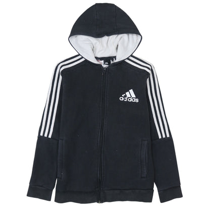 Boys UK Size 10-11 Years adidas Black Full Zip Hoodie
