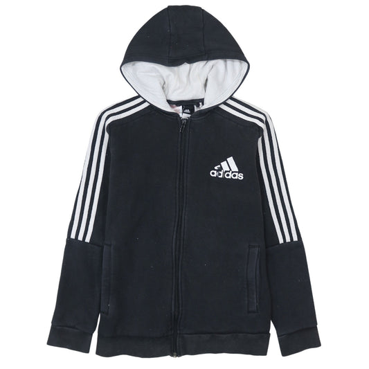 Boys UK Size 10-11 Years adidas Black Full Zip Hoodie