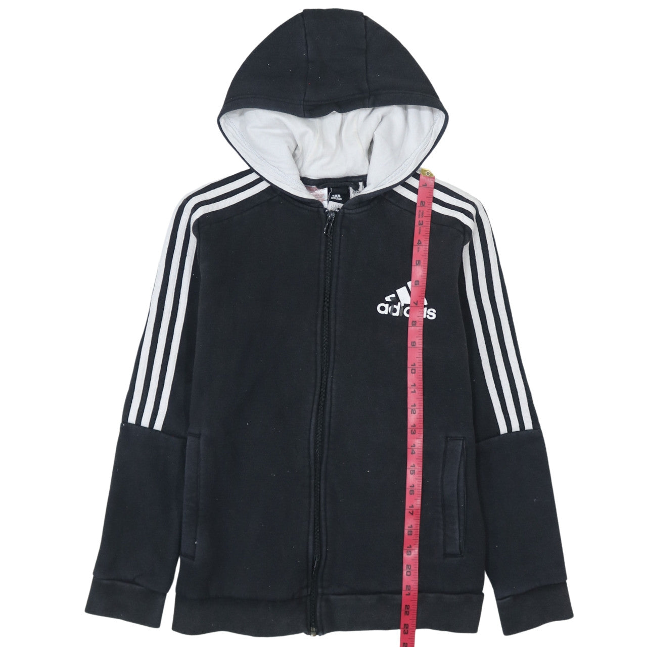 Boys UK Size 10-11 Years adidas Black Full Zip Hoodie
