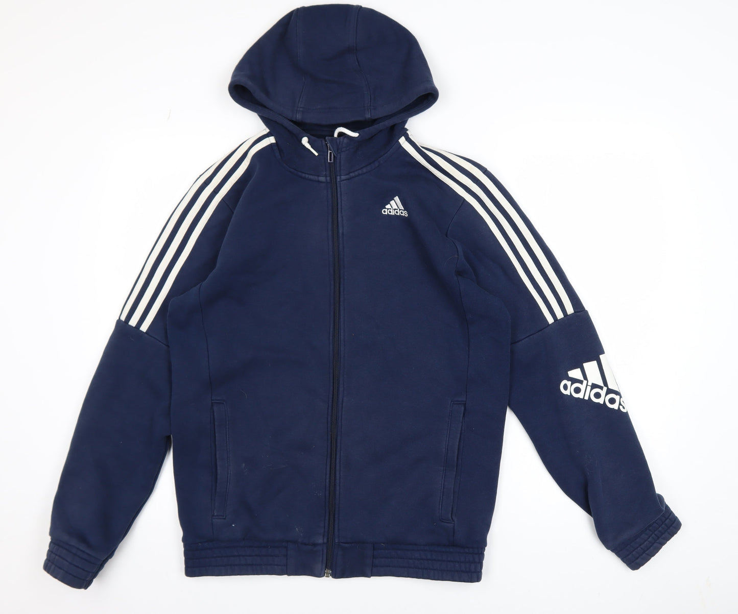 Mens UK Size S adidas Blue Full Zip Hoodie