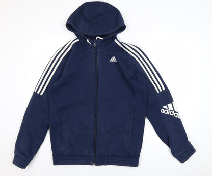 Mens UK Size S adidas Blue Full Zip Hoodie