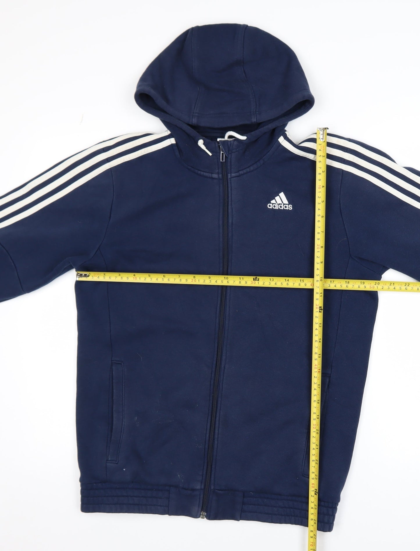Mens UK Size S adidas Blue Full Zip Hoodie
